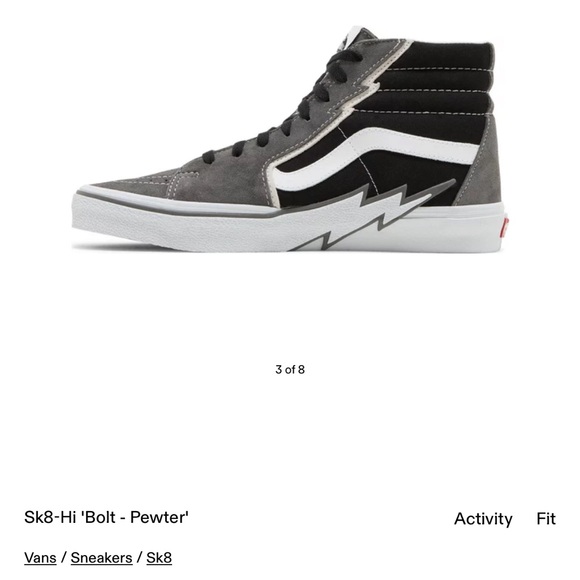 NWT Vans Sk8-Hi 'Bolt - Pewter - Picture 2 of 11
